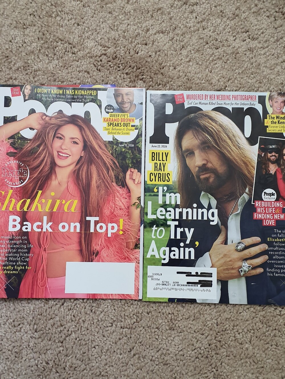 People Magazine Lot Of 2 June 2026 Issues featuring Shakira Back on Top